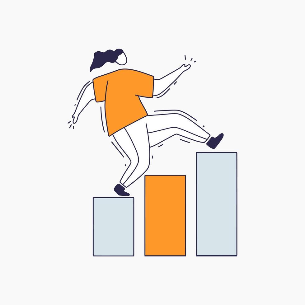 Person Jumping Over Bars Reaching For Success vector