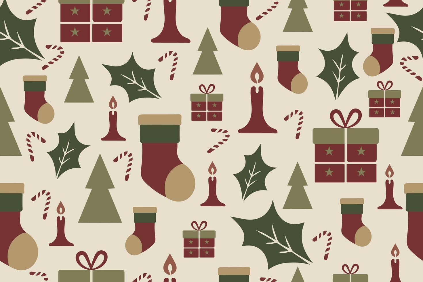 Christmas cartoon background with a seamless pattern vector