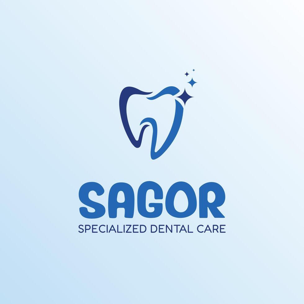 a tooth with the logo for sagor specialized dental care vector