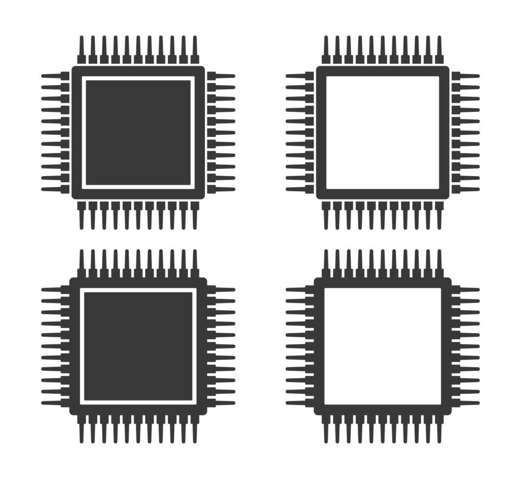 AI, CPU, GPU microchip icon, Machine learning micro chip symbol, ML icon, Artificial intelligence sign. microchip illustration image. Isolated on white background. vector