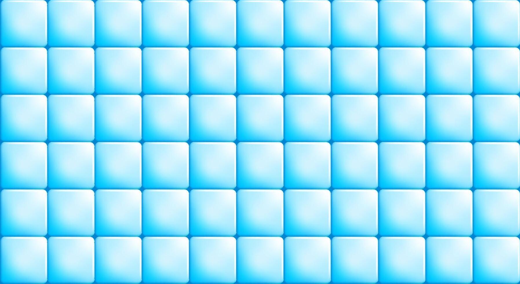 Mosaic blue colored tile buttons with rounded corners. Blue copy space for design of web pages and interface. 3D background vector