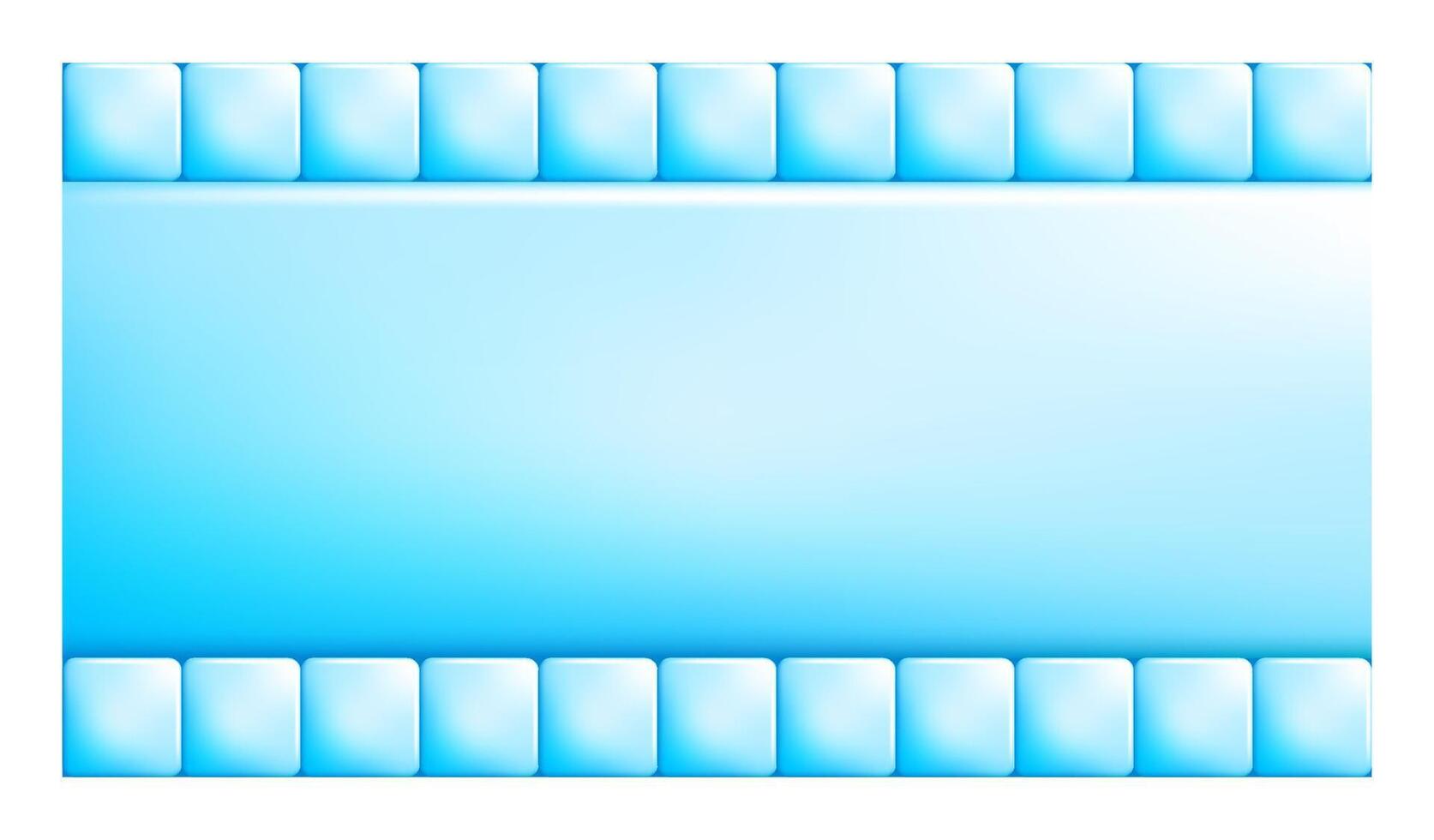 Mosaic blue plastic blocks with rounded corners and central part is made of large block. Blue copy space for design of web pages and interface. 3D background vector