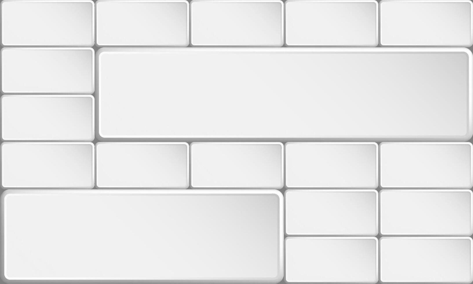 Rectangular grey colored tile buttons with rounded corners. Steel copy space for design of web pages and interface. 3D background vector
