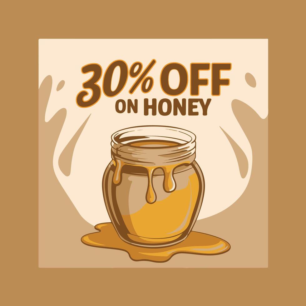 honey social media post design vector