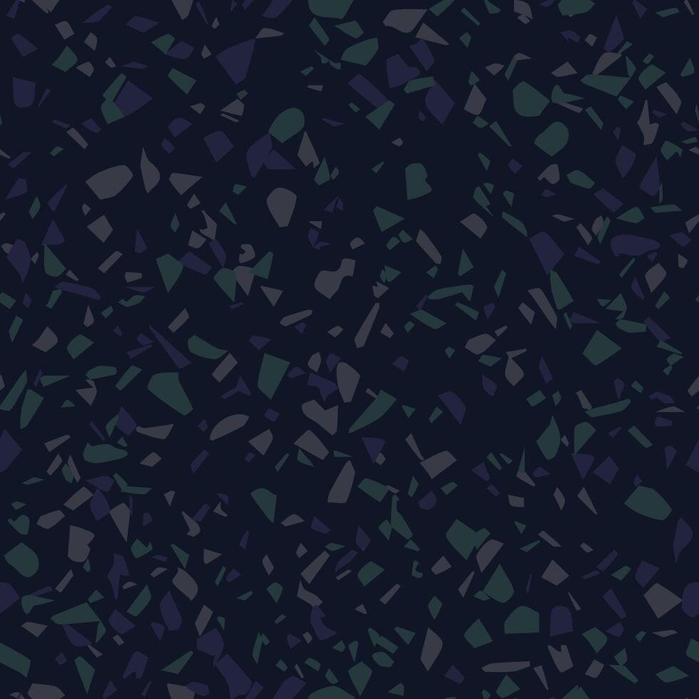 Seamless dark colored low contrast texture with randomly scattered big polygonal particles. Grunge design element for backgrounds. vector