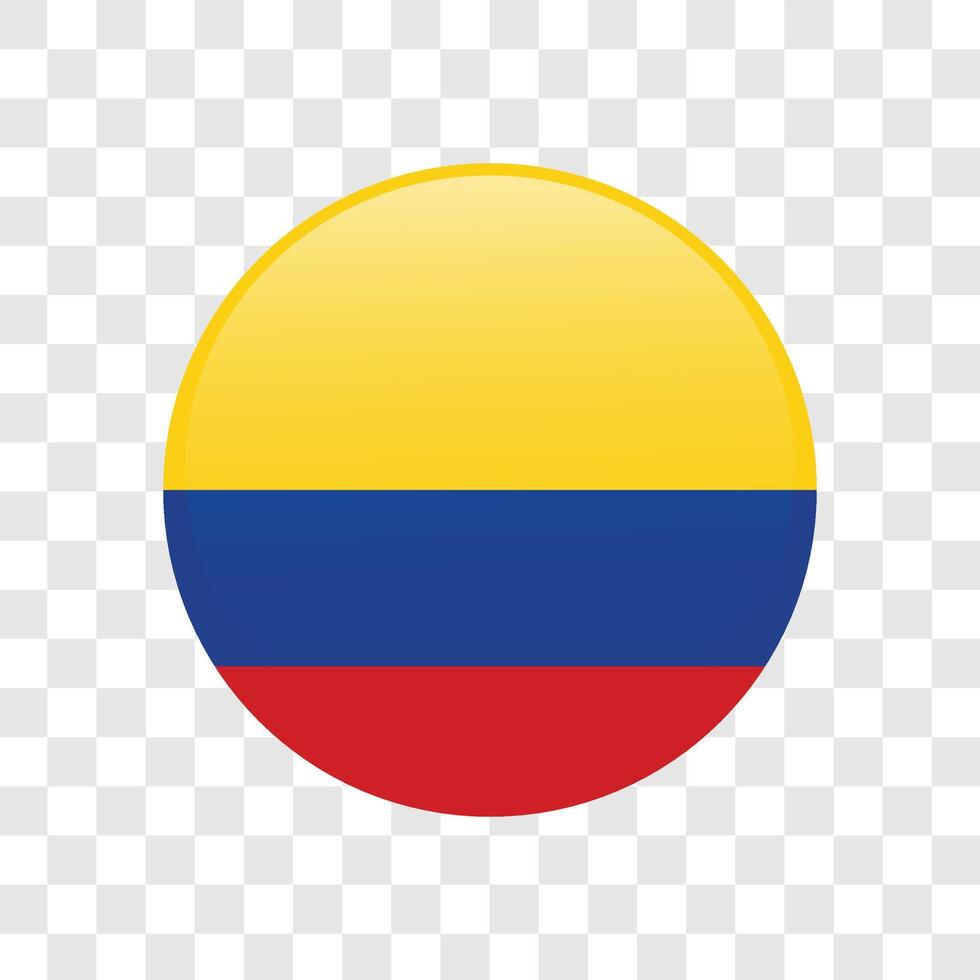 Circle flag of Colombia isolated background. design vector