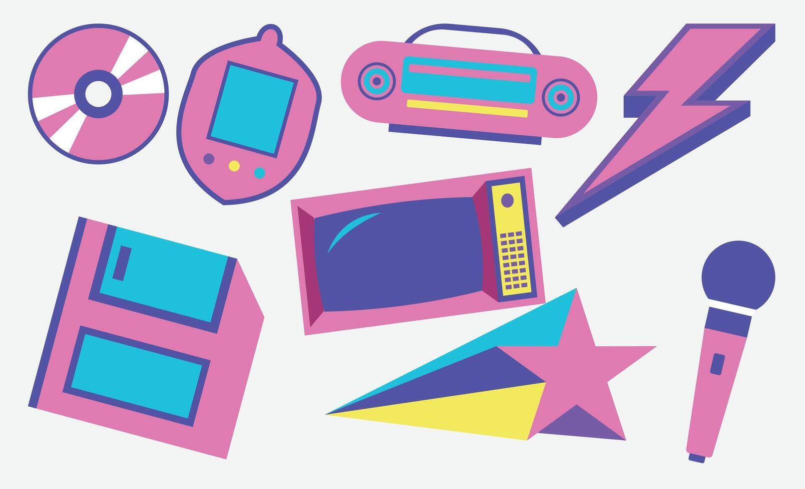 Ninetees Retro Design Elements vector