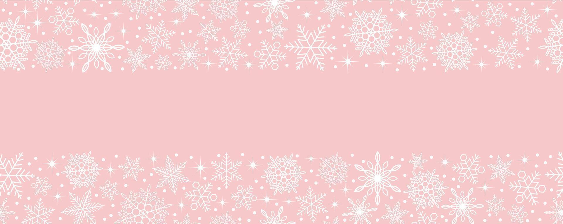 Happy Holidays Seamless Background Illustration With Snowflakes Pattern And Text Space. Horizontally And Vertically Repeatable. vector
