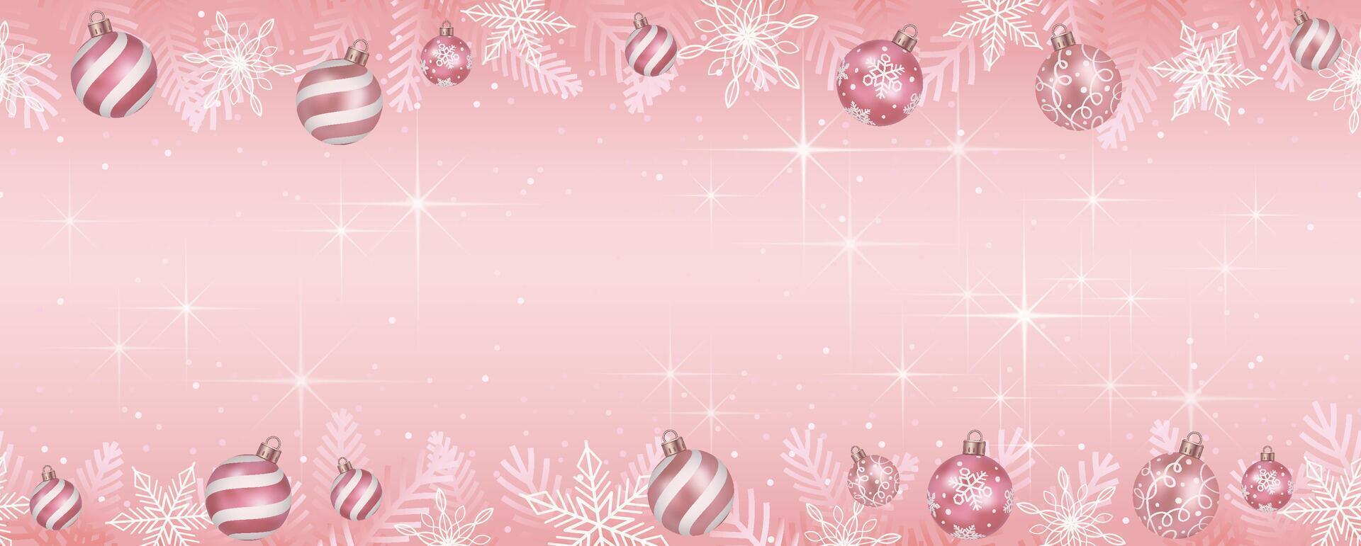 Abstract Seamless Illustration With Christmas Balls On A Luminous Background With Text Space. Horizontally Repeatable. vector