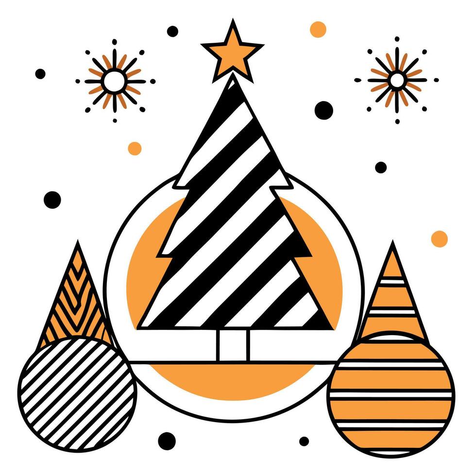 A christmas background made of orange and gold with black as the primary color vector