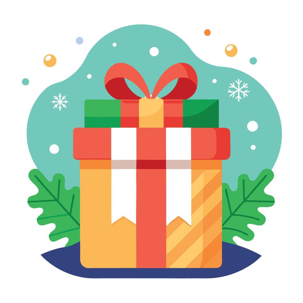 Gift box. Merry christmas and happy new year concept. vector