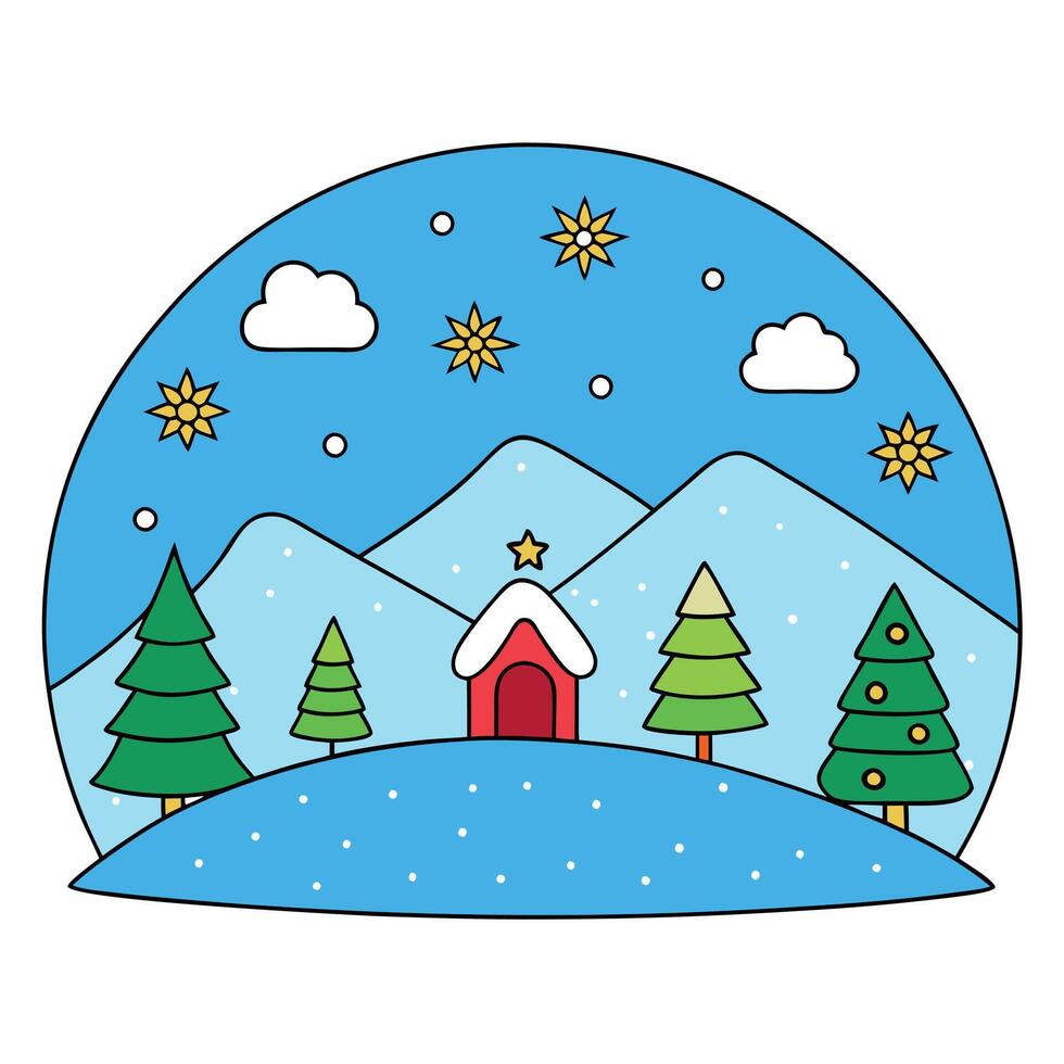 Christmas Background. Christmas landscape Background. Christmas winter Background vector