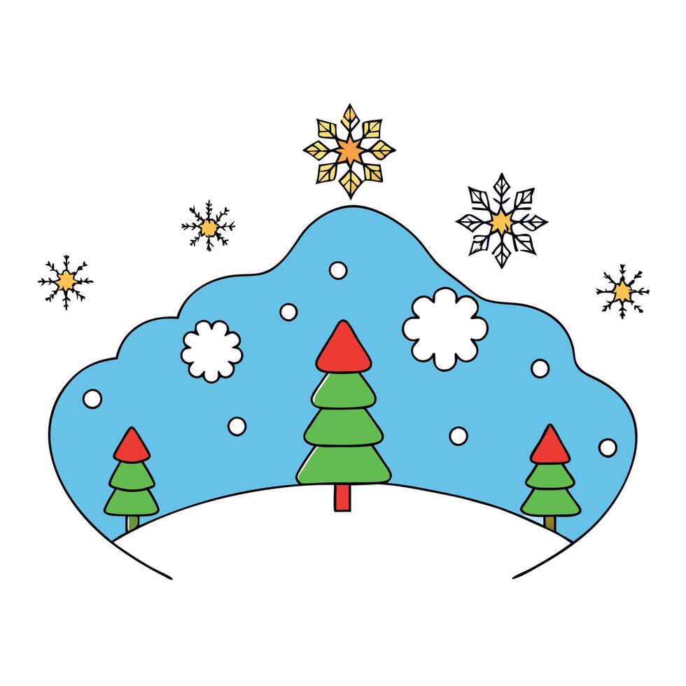 Christmas background with snowflakes and snow created with vector
