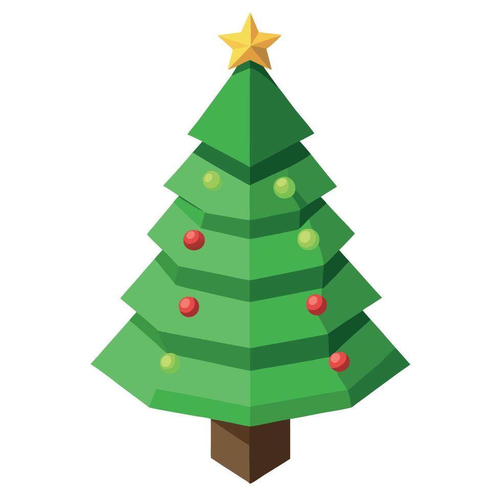 3d rendered christmas tree isolated on white background vector
