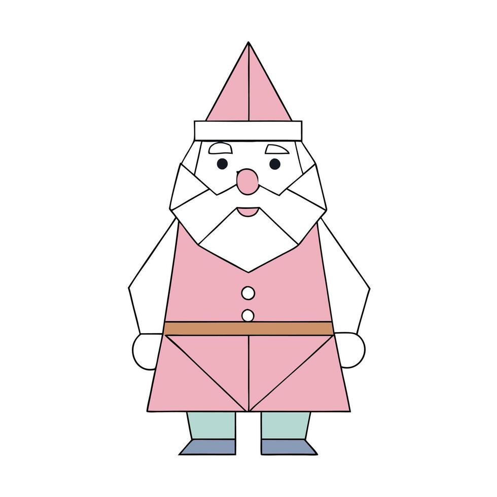 Santa claus pastel color all made by Paper Art with Xmas concept vector