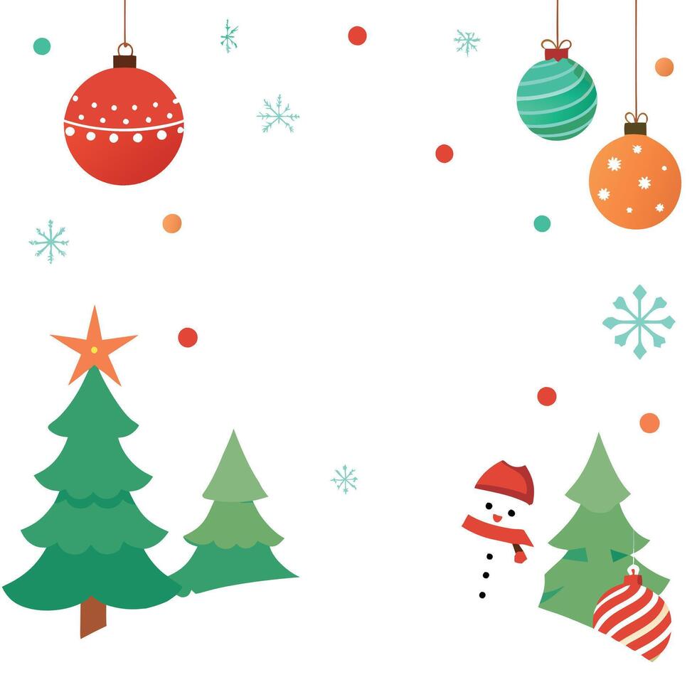 White Christmas background with christmas decorations and space for text vector