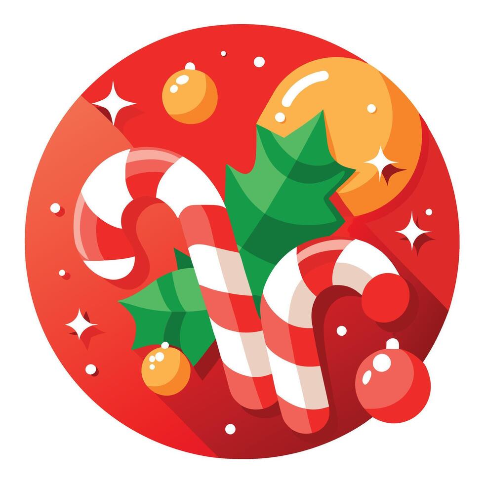 Abstract red background with christmas candy canes and bokeh and blur. vector