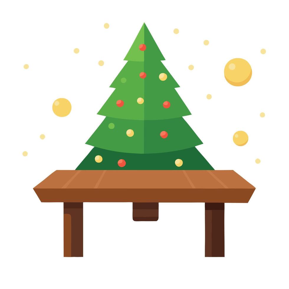 Christmas tree on a table vector