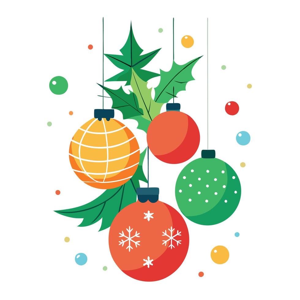 Vertical Christmas Background. festive holiday backdrop with ornaments and lights vector
