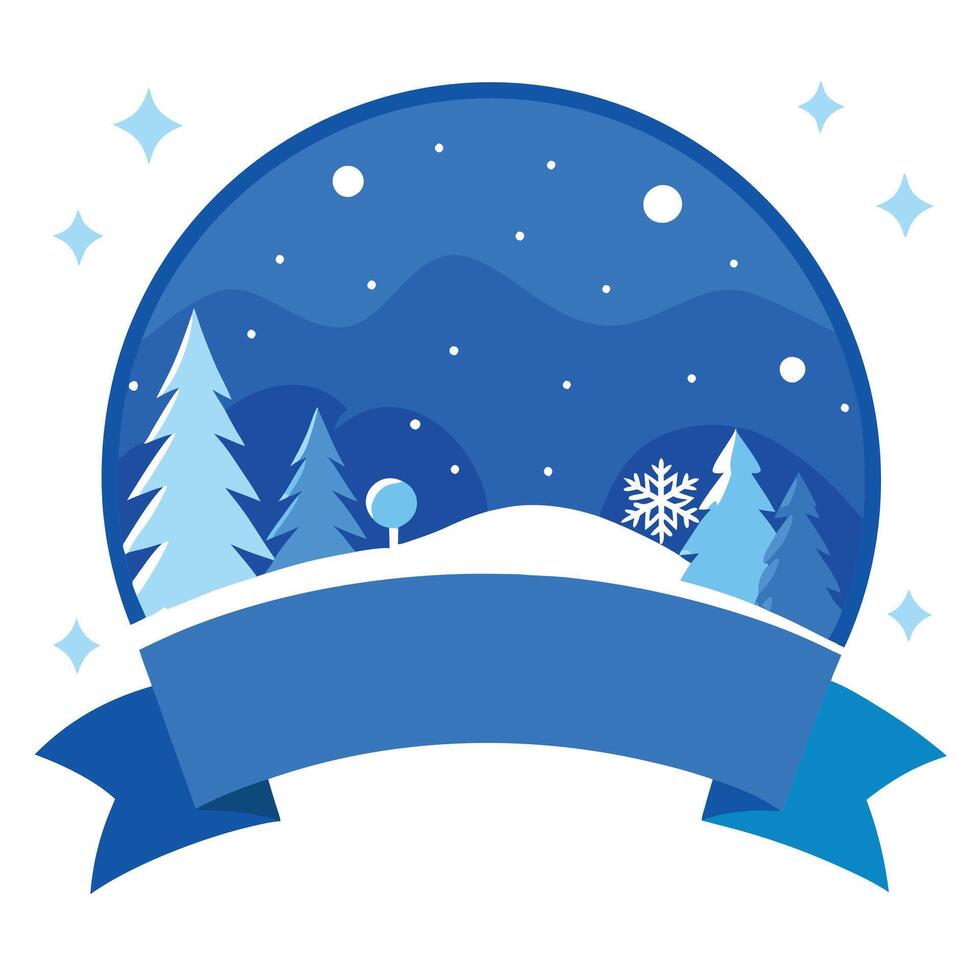 Blue christmas banner. winter background with snowflakes. vector