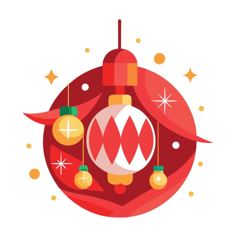 Red lights christmas abstract decoration for new year. glowing copy space vector
