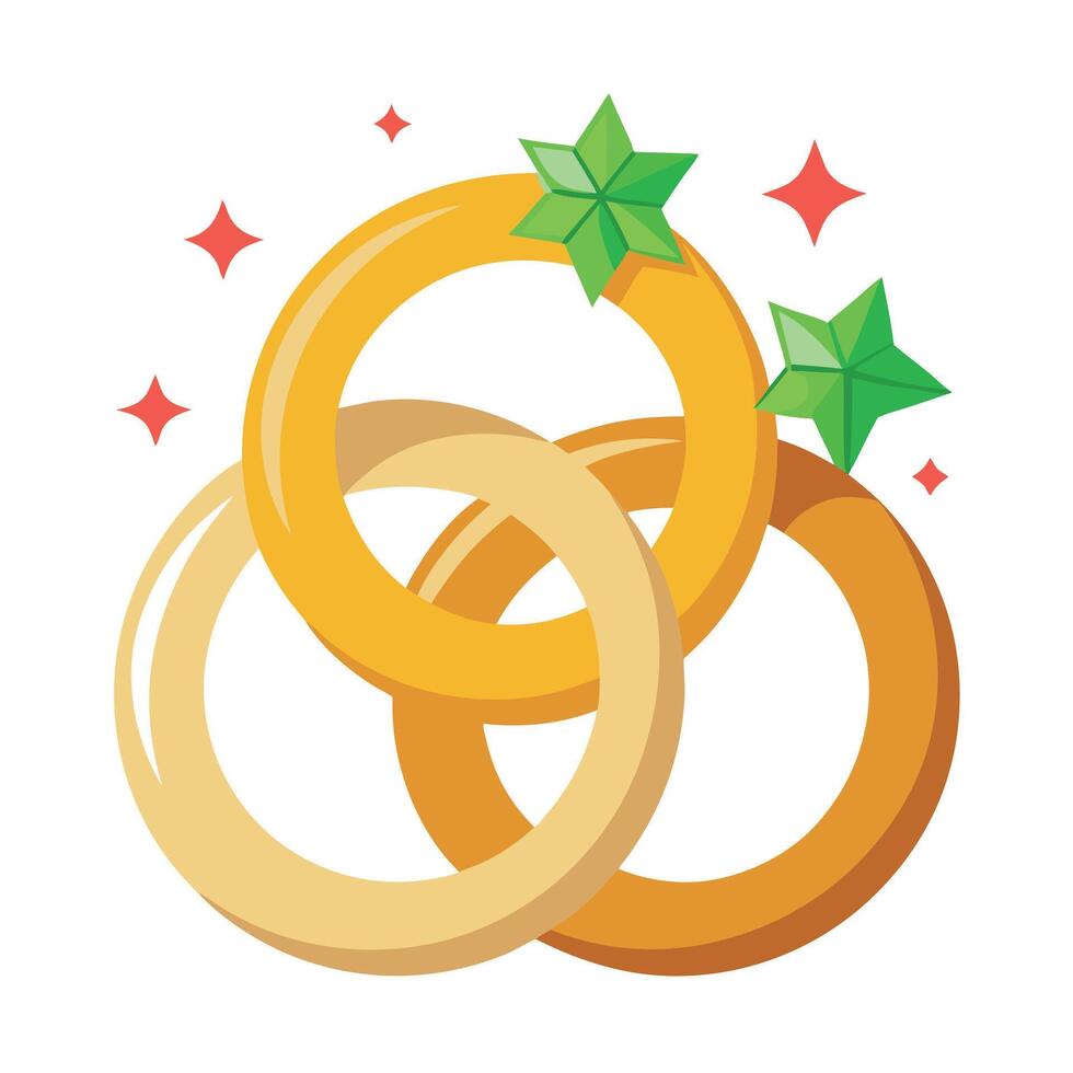 Title. Twelve Days of Christmas Illustration - Five Golden Rings vector