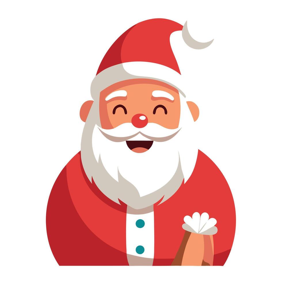 Attractive. smiling Cool Santa Claus - Positive Christmas or New Year concept. vector
