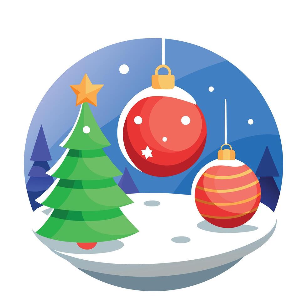 Merry Christmas and Happy New Year background with christmas balls. 3d rendering vector