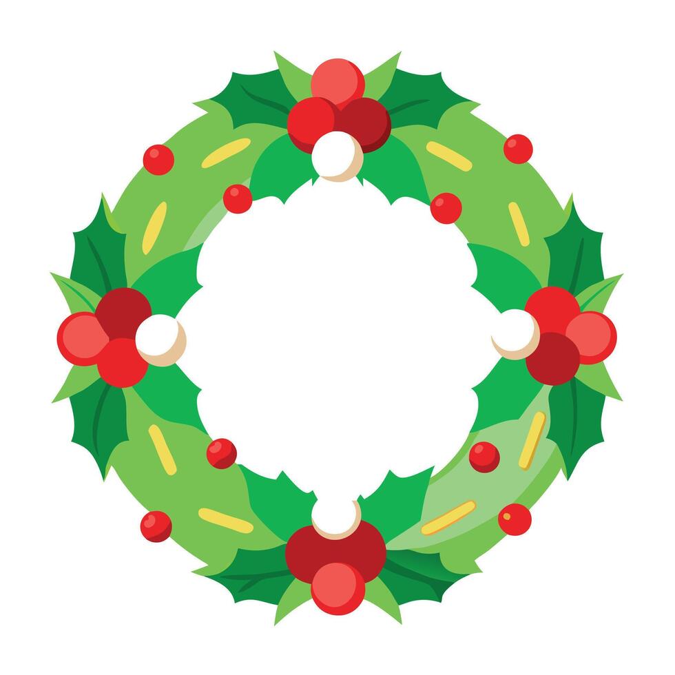 Wreath christmas white background created using Technology vector