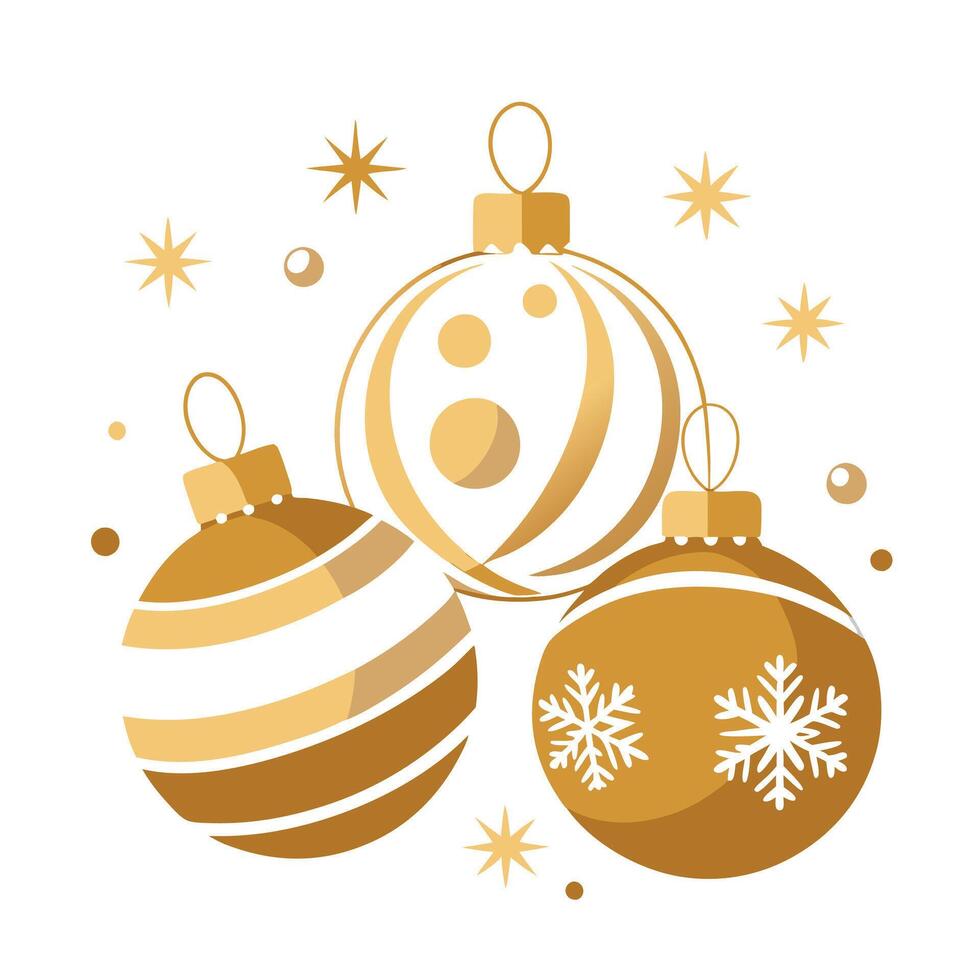 A white and gold christmas background with gold and white ornaments. vector