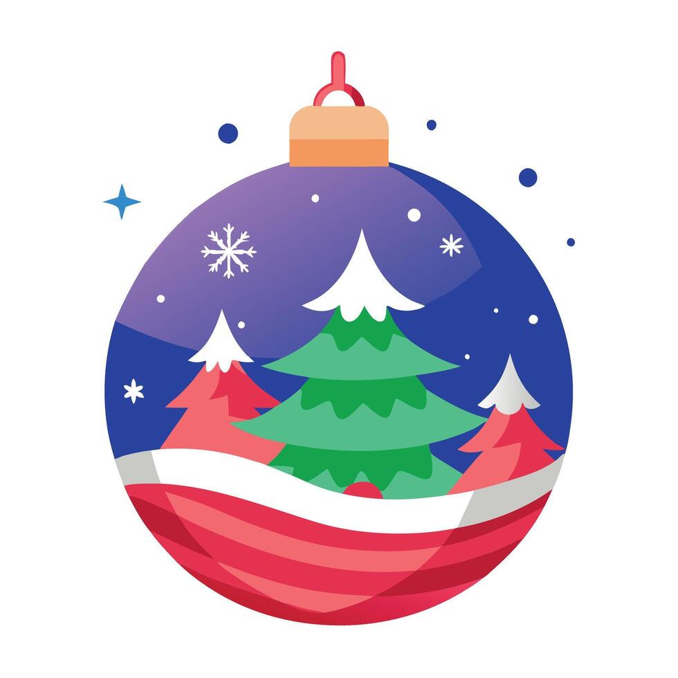 Beautiful Christmas ball. festive decor. Merry christmas and happy new year concept. vector