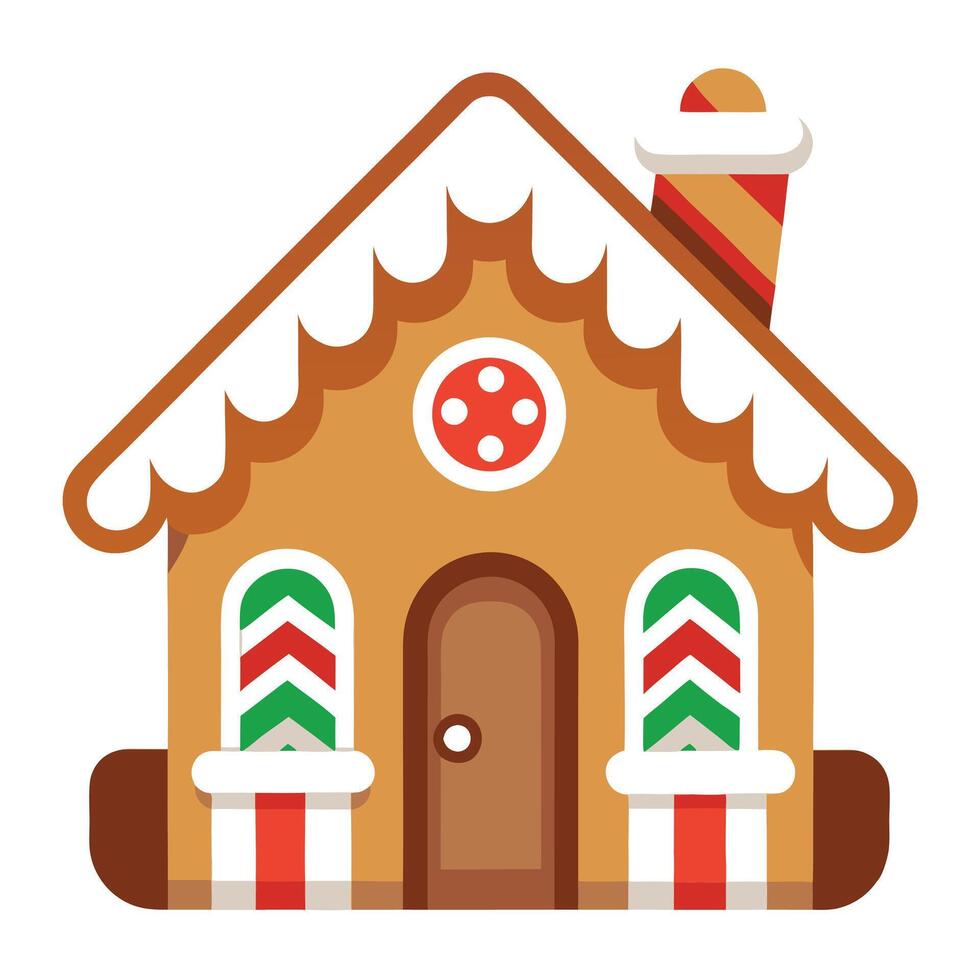 Gingerbread house isolated on a white background. christmas dessert. holiday greeting tradition vector