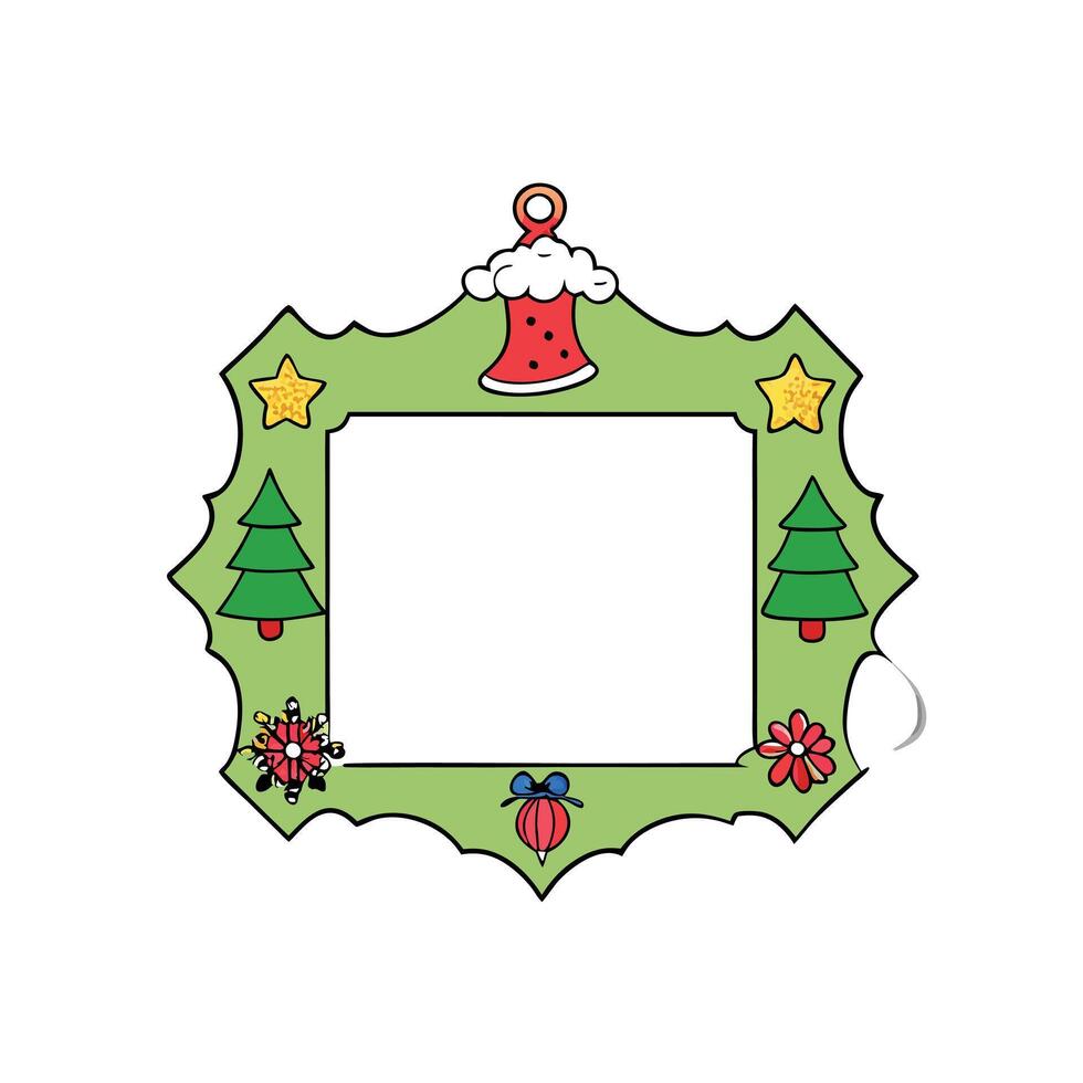 Stylish Frame Mock up. Christmas Interior Design Background. vector