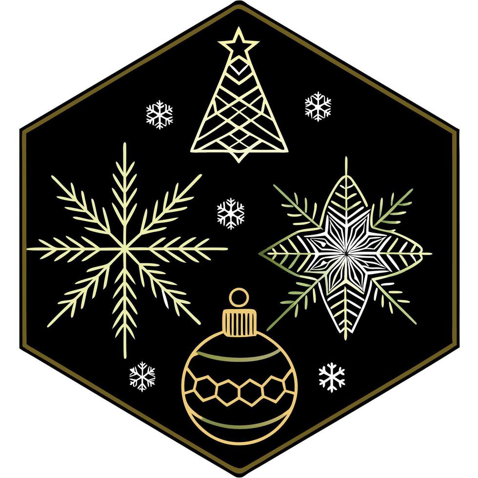 Seasonal Decorations. Premium Green and Gold Christmas Background. vector