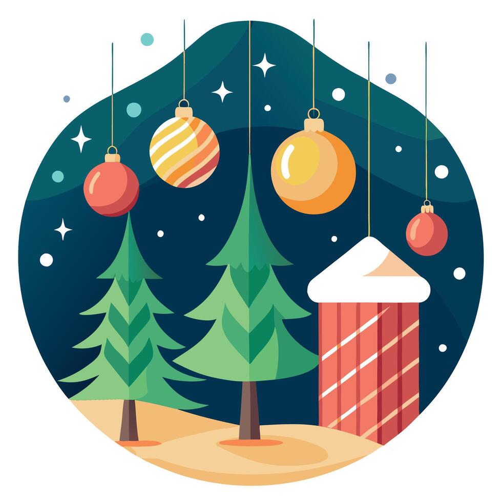 Vertical Christmas Background. cozy holiday backdrop with rustic ornaments and warm lights vector