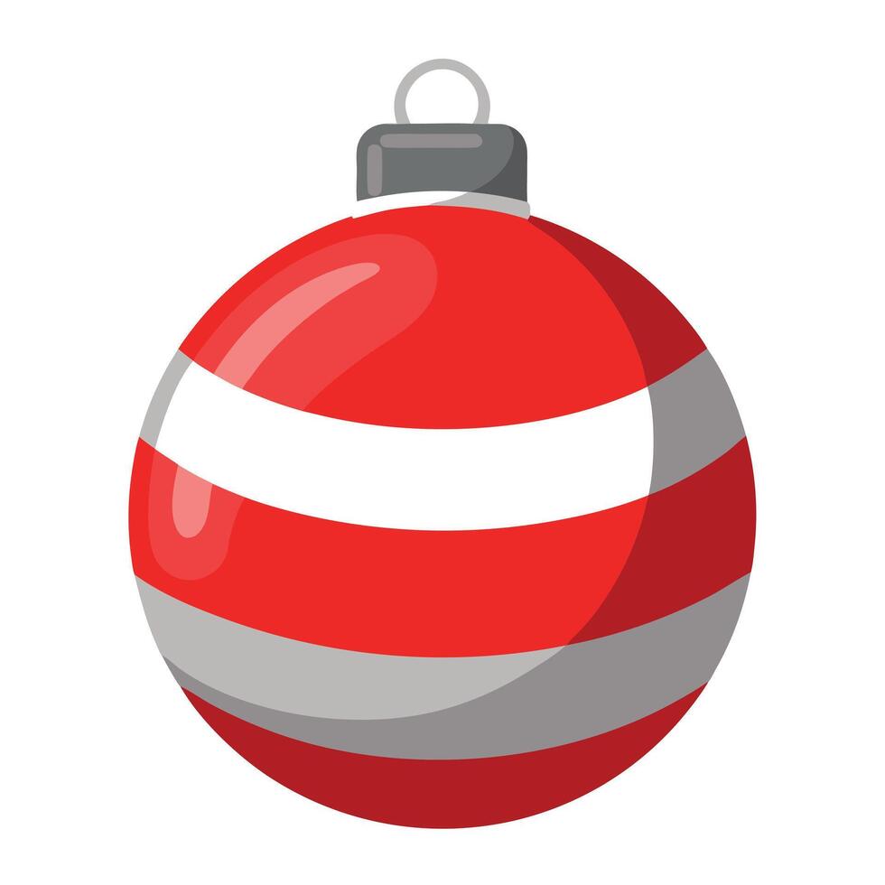 A red and silver christmas ornament border on a white background. vector