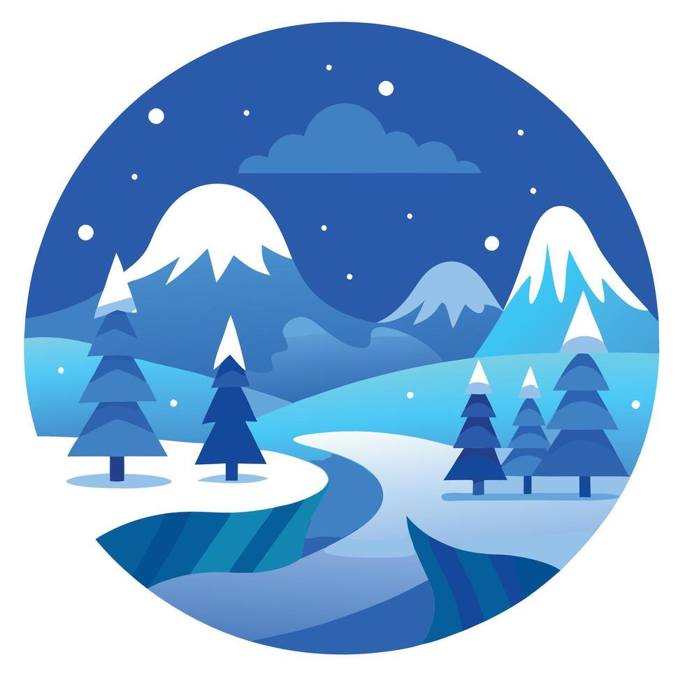Blue winter christmas nature background as a digital illustration . vector