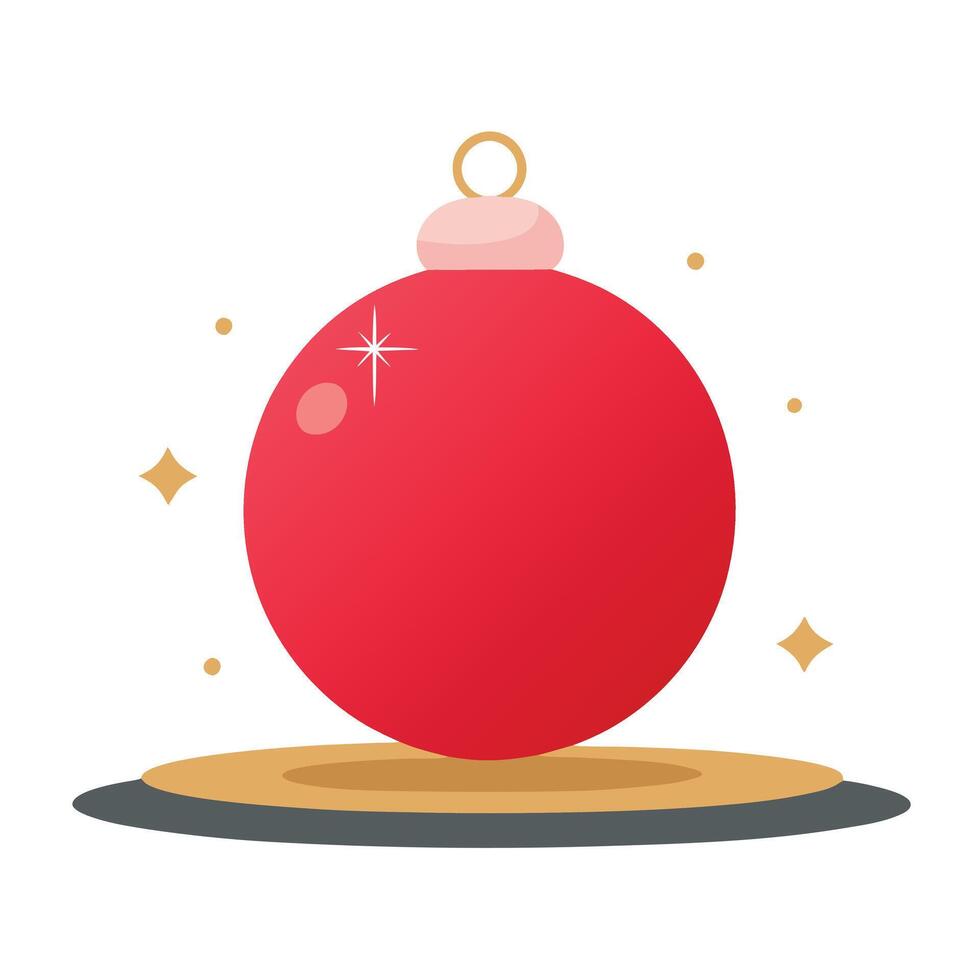 Image of red Christmas silver ball placed on table against glowing white background vector
