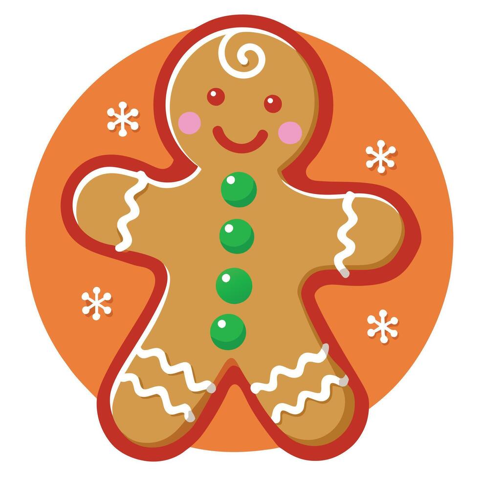 Homemade gingerbread christmas cookies with icing as background vector