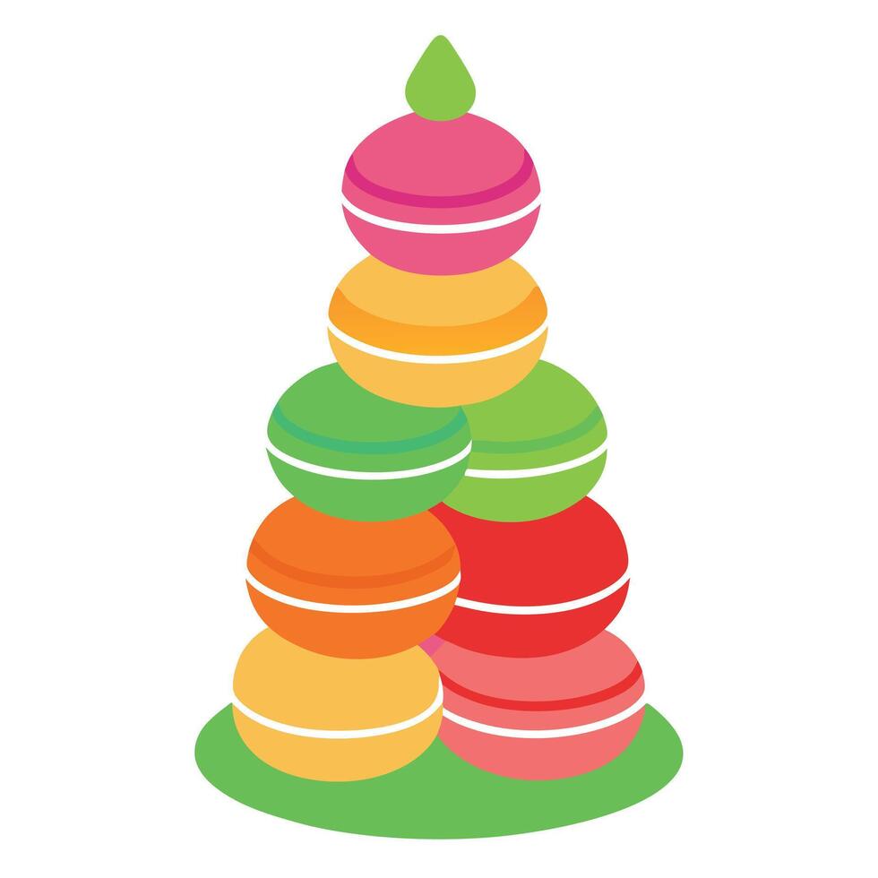 High quality image of colorful macarons candies representing a christmas tree vector