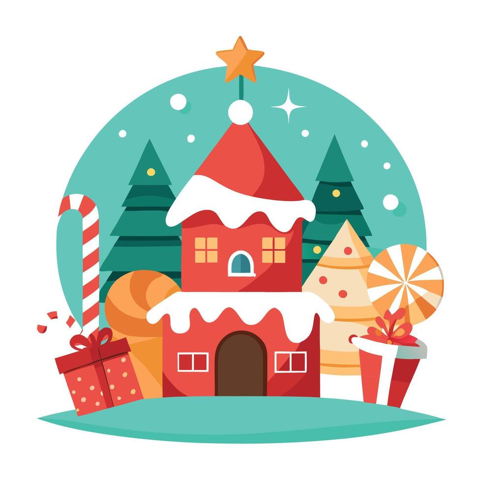Radiating holiday spirit and cheer with this festive scene that leaves room for text vector