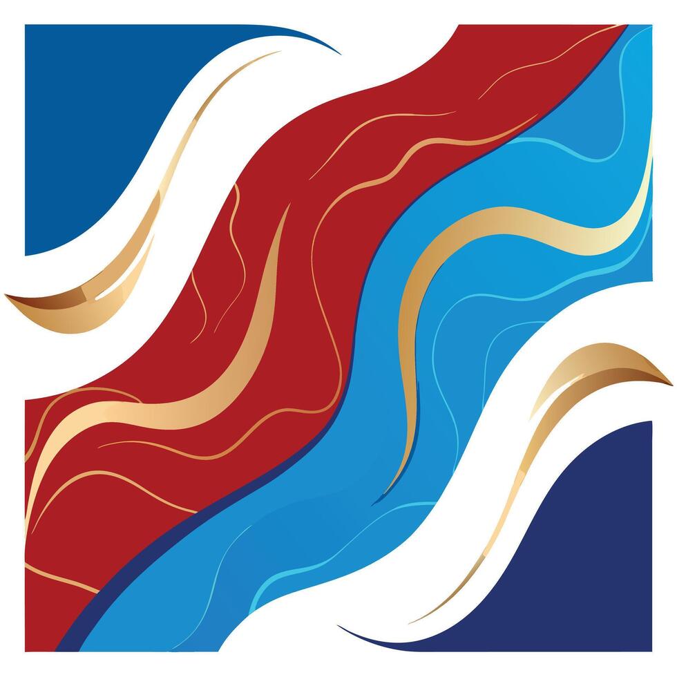 Blue topaz. red ruby. and gold liquid waves Wallpaper. Marbles Texture Liquid Luxury Wallpaper. vector