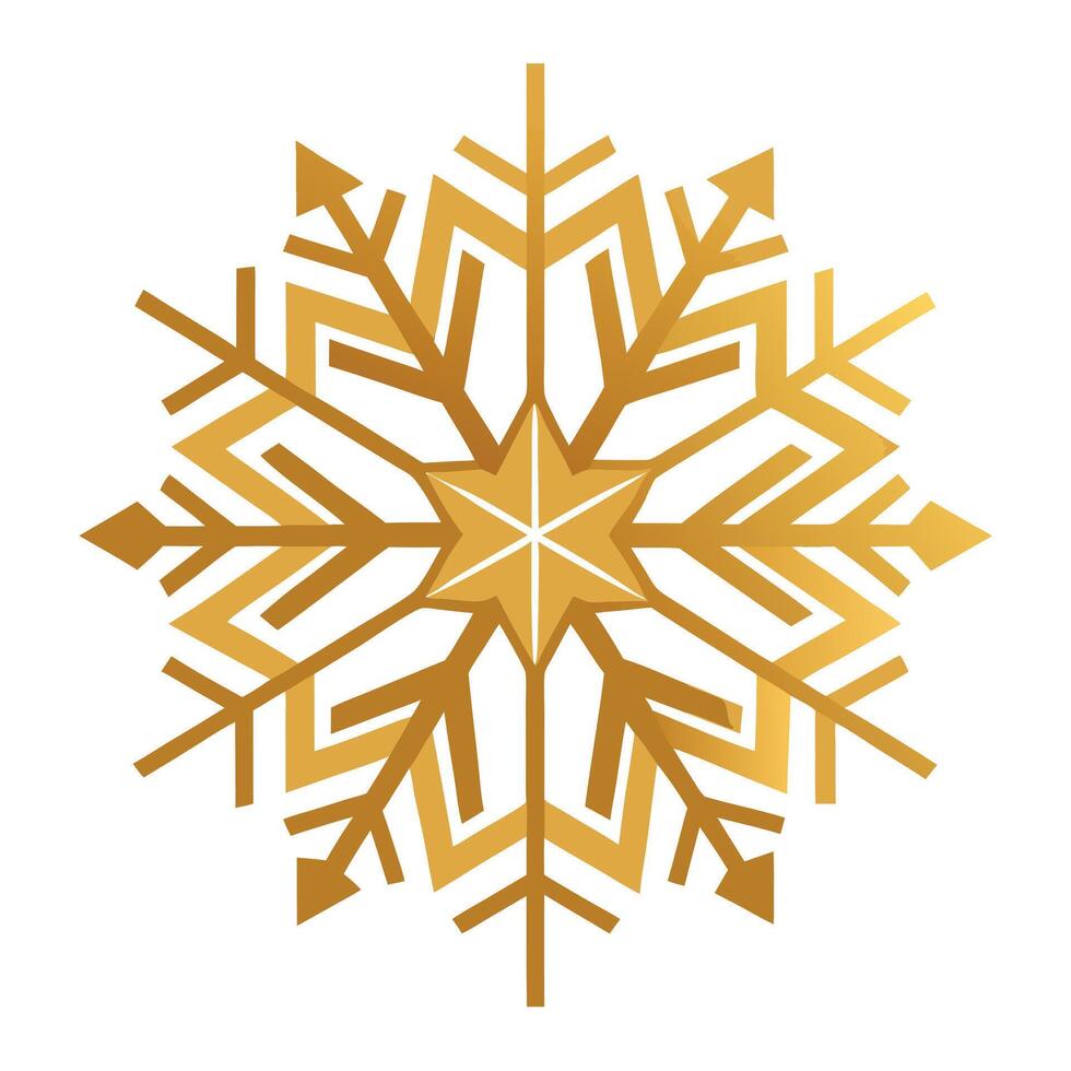 Snowflake winter abstract gold decoration background holiday year christmas white snow. vector