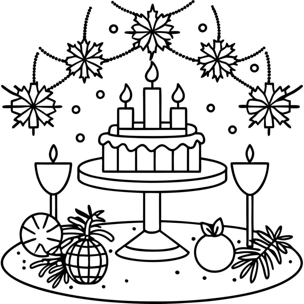 Decoration table celebration new space light festive year christmas copy holiday. vector