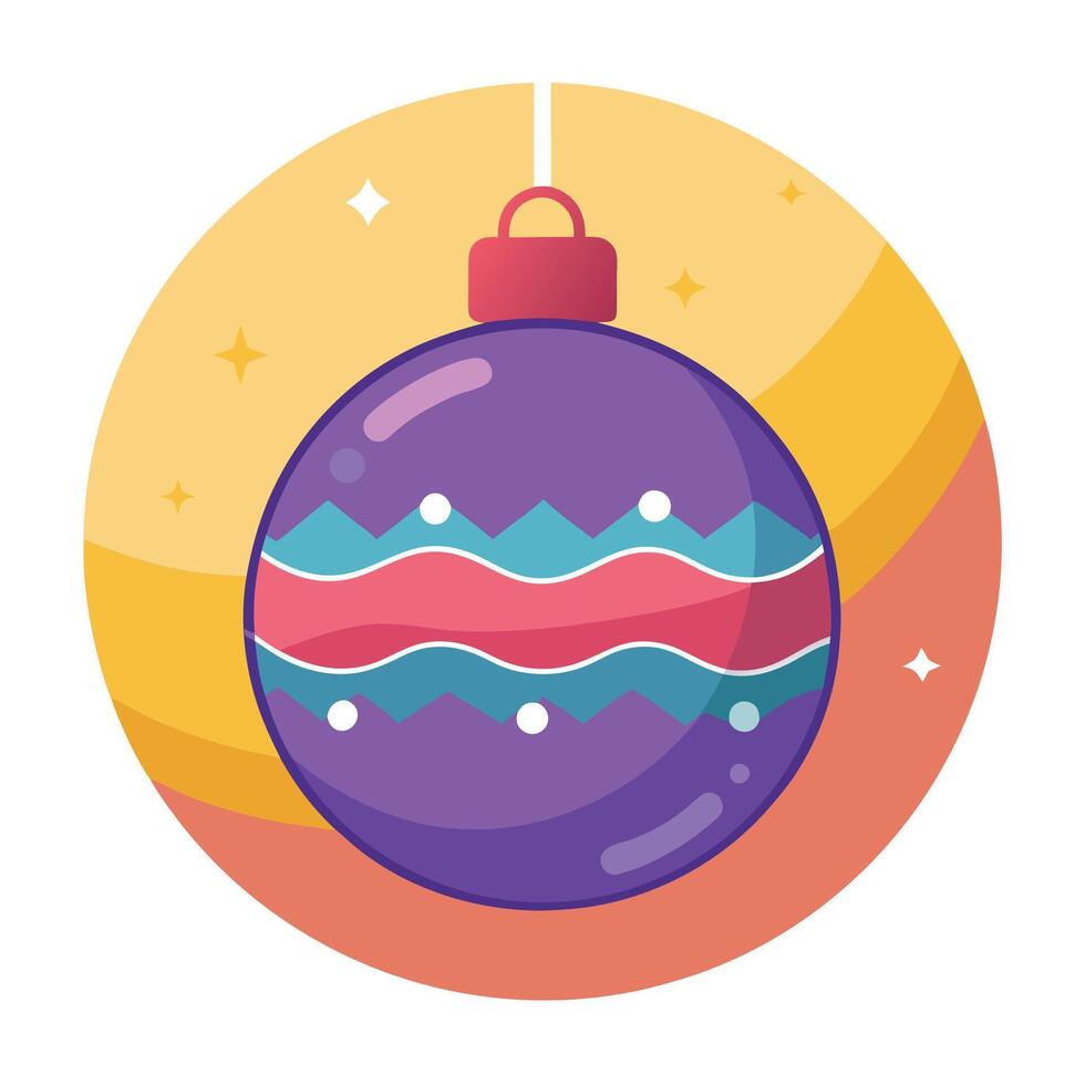 A Christmas bauble with lights and blurred background. vector