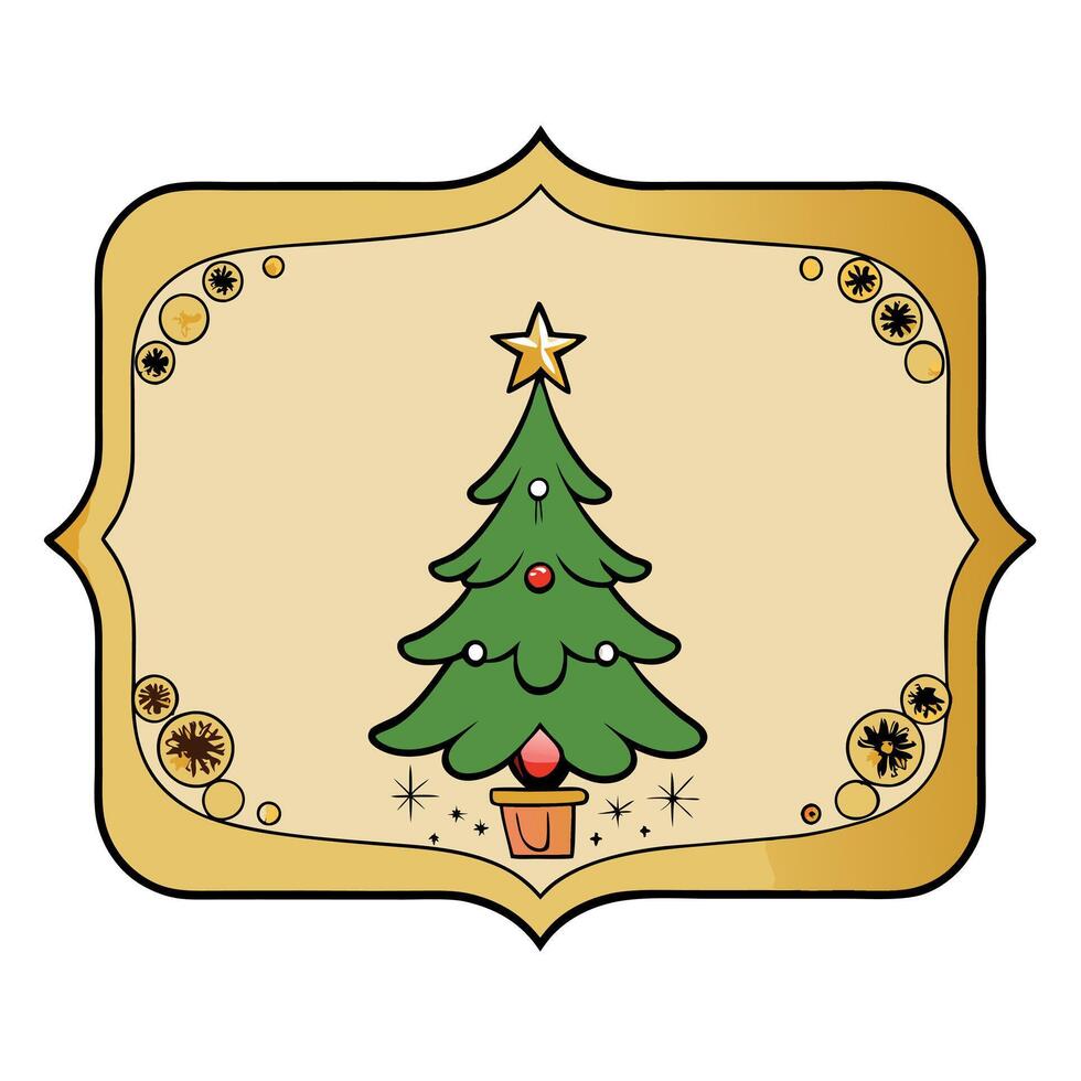 Christmas tree label vector