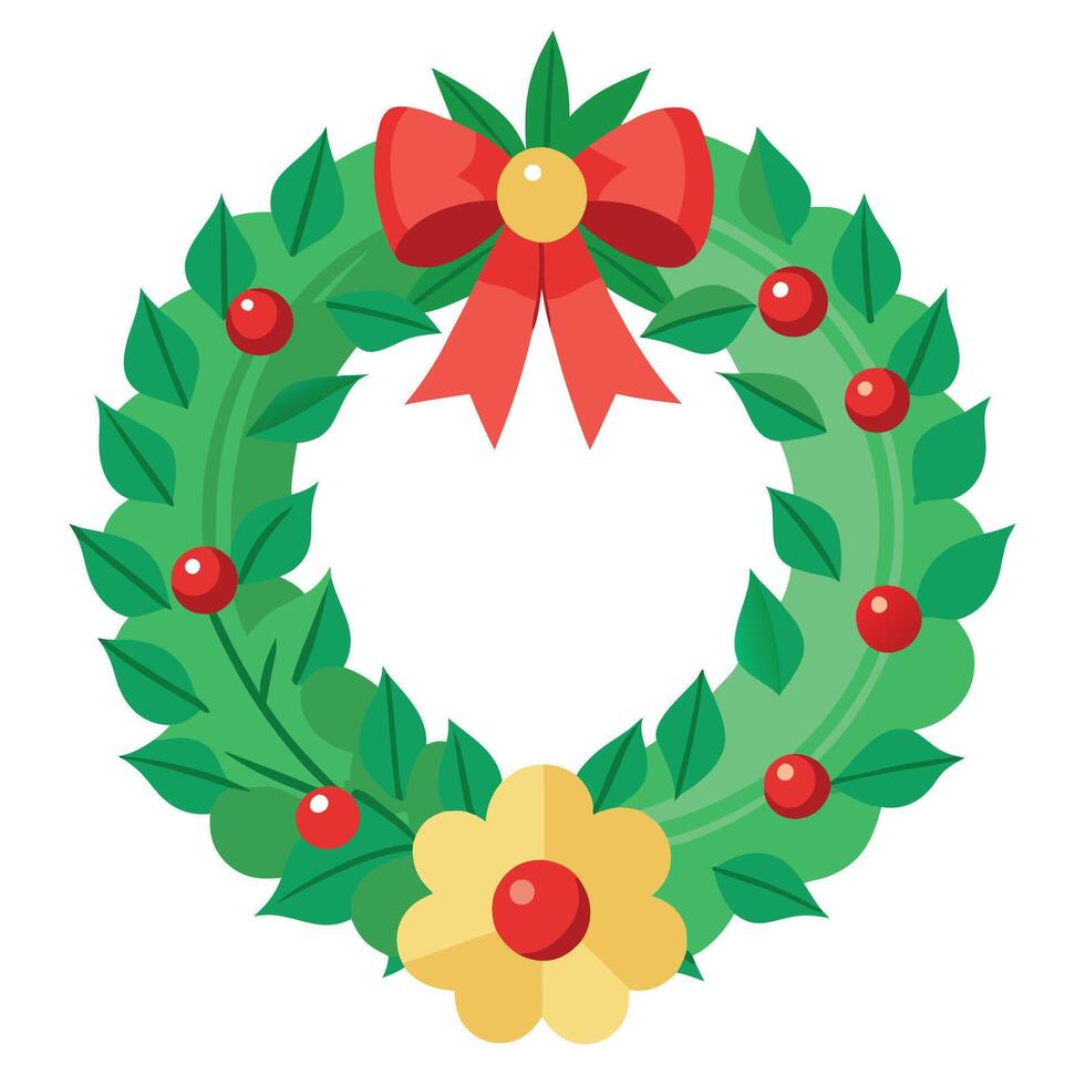 Illustration of a christmas wreath with a white background vector