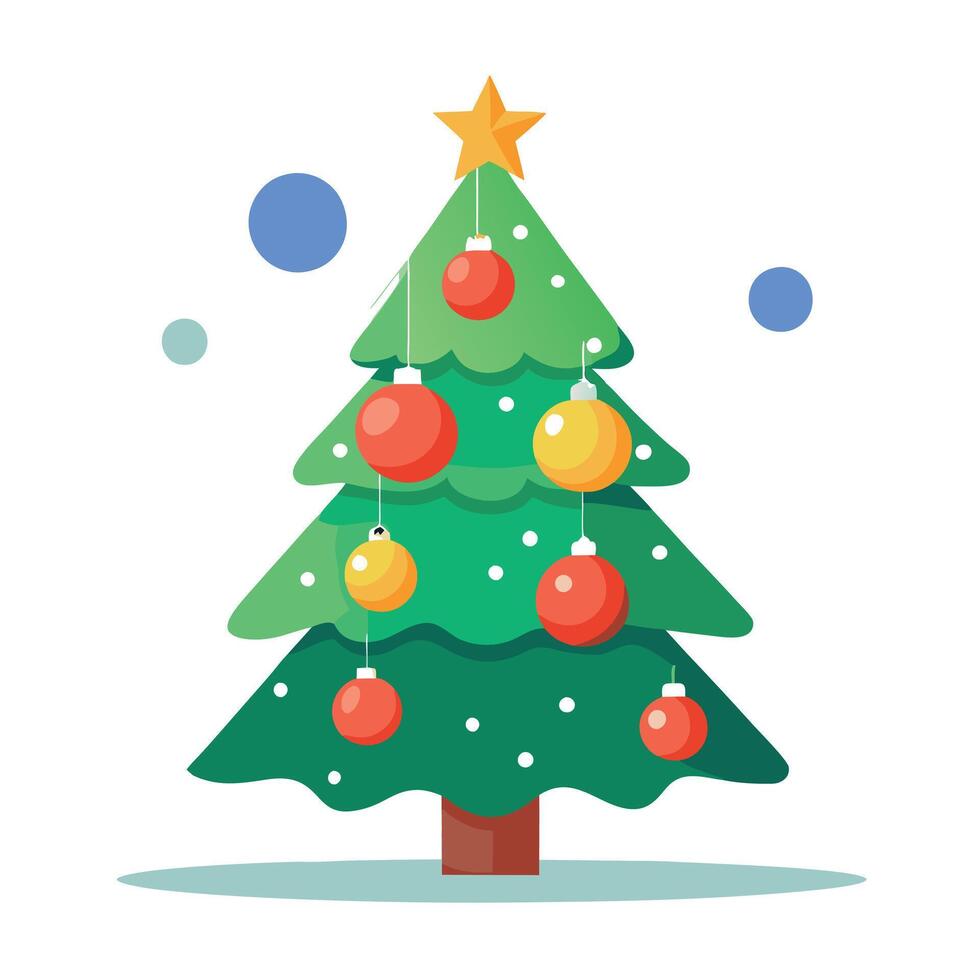 Beautiful Christmas tree decorations. copy space. christmas background. vector