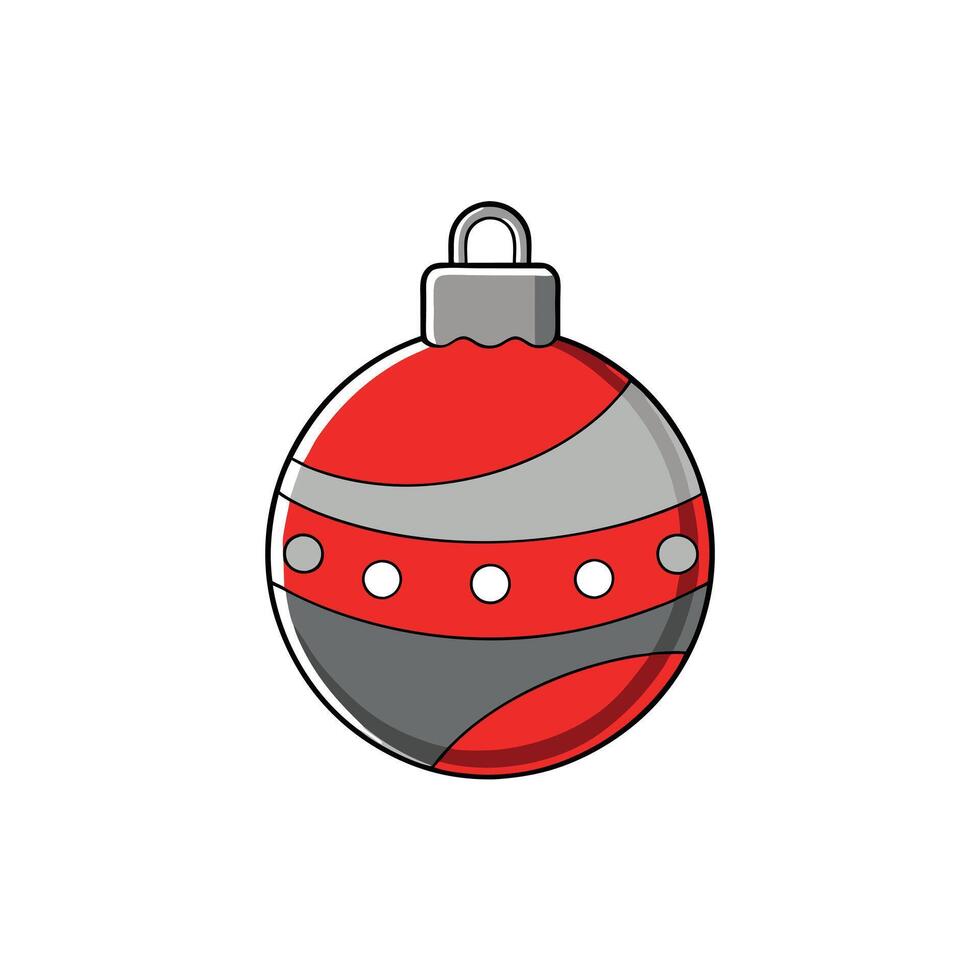 A red and silver christmas ornament border on a white background. vector
