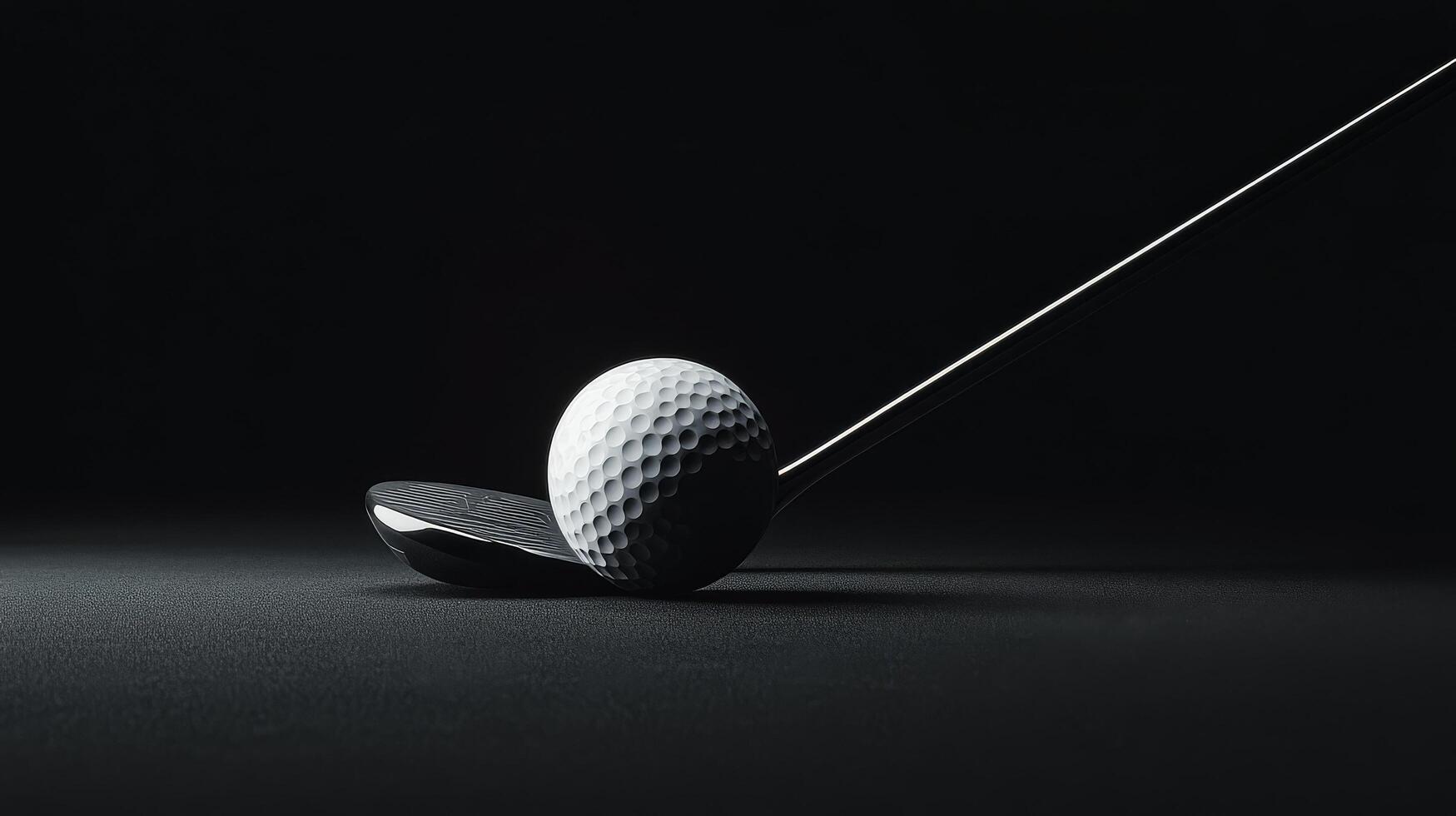 A detailed view of a golf ball resting on a tee against a dark backdrop photo